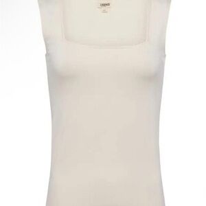 L'AGENCE NWT Medium Kaeli Square Neck Vintage White Tank